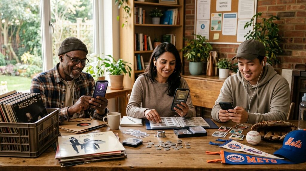 Stock photography of diverse group of three adult hobbyists 
